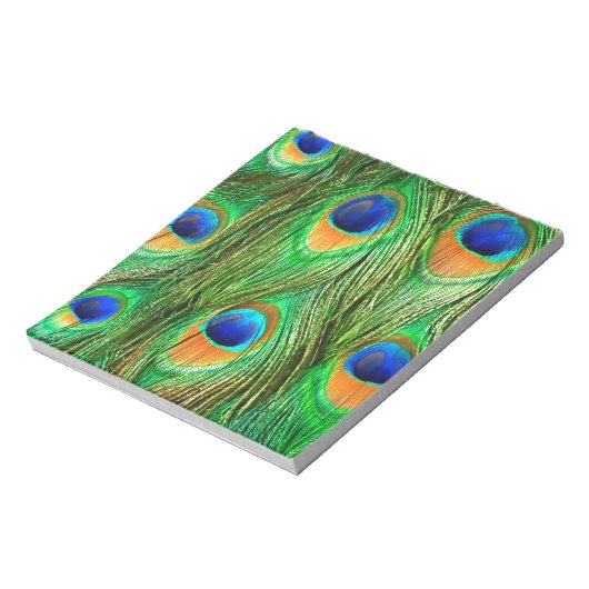 Bloc-note Plumes de paon colorées Imprimer (Tourné)