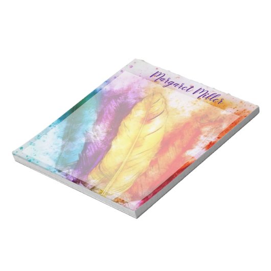 Bloc-note Plumes éclatées personnalisées (Tourné)