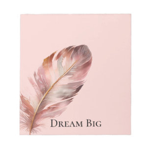 Bloc-note Plumes rose pâle
