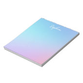 Bloc-note Plutôt bleu violet Ombré Personnalisé avec nom (Tourné)