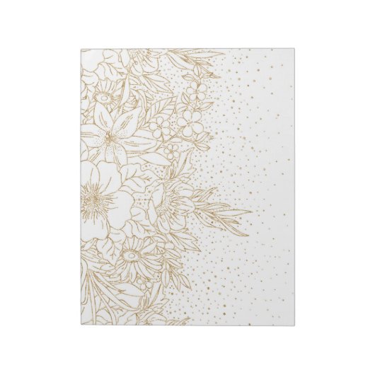 Bloc-note Plutôt Gold Confetti points fleuris (Tourné)