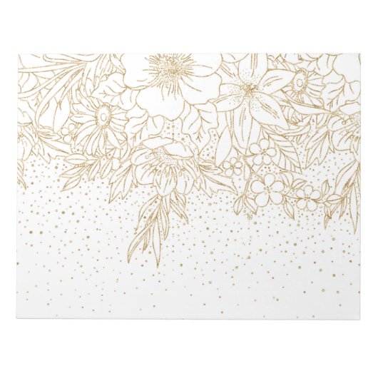 Bloc-note Plutôt Gold Confetti points fleuris (Devant)