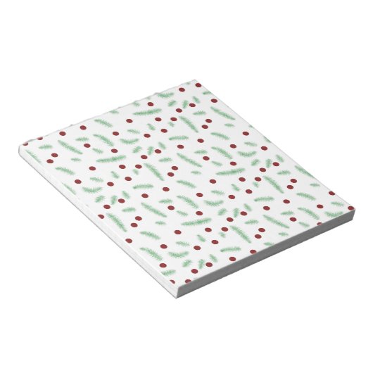 Bloc-note Pneuka mignonne point sapin de Noël Rouge Vert mot (Incliné)