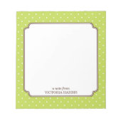 Bloc-note Pneuka vert pois personnalisé girly mignon bloc-no (Devant)