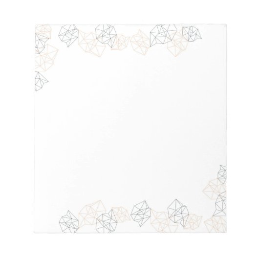 Bloc-note Poche et noir Bordure géométrique Moderne (Devant)