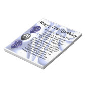 Bloc-note Poème Cousin 70e anniversaire (Tourné)