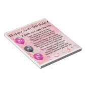 Bloc-note Poème de copine - 30e anniversaire design (Incliné)