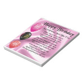 Bloc-note Poème de copine - Joyeux anniversaire (Tourné)