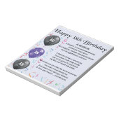 Bloc-note Poème de Godson - 18ème anniversaire Design (Tourné)