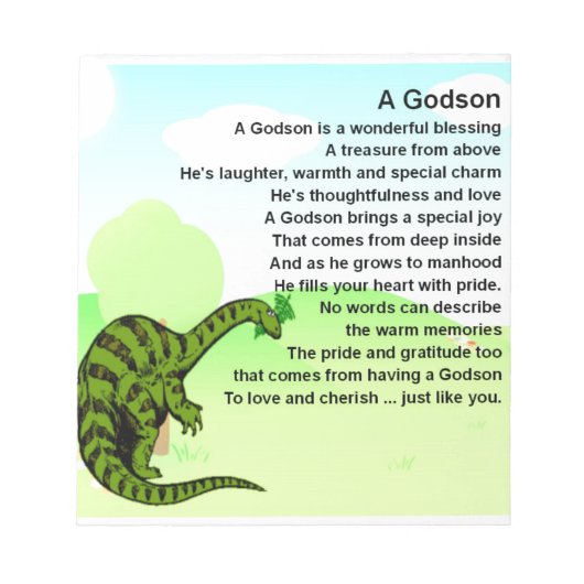 Bloc-note Poème de Godson - conception de dinosaures (Devant)