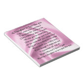 Bloc-note Poème de la fille en droit - Soie rose (Incliné)