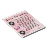 Bloc-note Poème de la tante - 50ème anniversaire (Incliné)