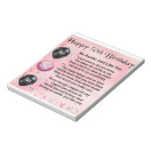 Bloc-note Poème de la tante - 50ème anniversaire (Tourné)