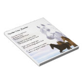 Bloc-note Poème de l'enseignant - Design de chevaux (Incliné)