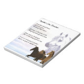 Bloc-note Poème de l'enseignant - Design de chevaux (Tourné)