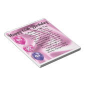 Bloc-note Poème de maman - 65ème anniversaire (Incliné)