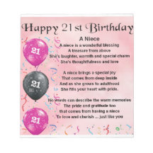Poème de nièce - 21ème anniversaire