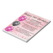 Bloc-note Poème de petite fille - 18ème anniversaire (Tourné)