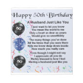 Bloc-note Poème du mari - 50e anniversaire (Devant)