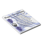 Bloc-note Poème du mari - 70e anniversaire (Incliné)