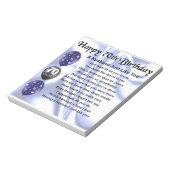 Bloc-note Poème du mari - 70e anniversaire (Tourné)