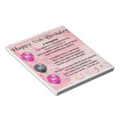 Bloc-note Poème fille 30e anniversaire (Incliné)