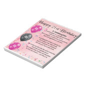 Bloc-note Poème Godgirl - 21ème anniversaire Design (Tourné)