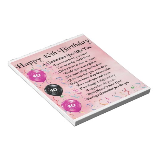 Bloc-note Poème Godmère - 40e anniversaire Design (Incliné)