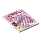 Bloc-note Poème grand-mère - 65ème anniversaire (Incliné)