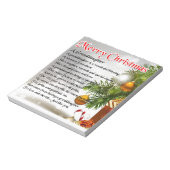 Bloc-note Poème Grandgirl - Design de Noël (Tourné)