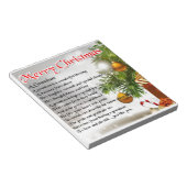 Bloc-note Poème Grandson - Design de Noël (Incliné)