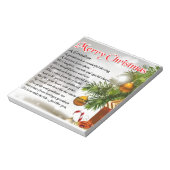 Bloc-note Poème Grandson - Design de Noël (Tourné)