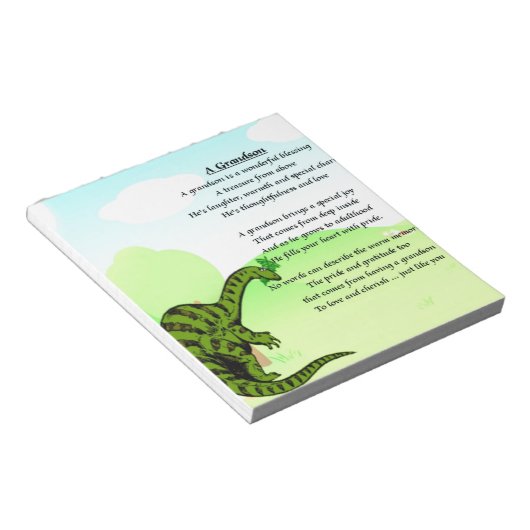 Bloc-note Poème Grandson - Dinosaur (Incliné)