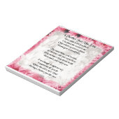 Bloc-note Poème Mère - Design Floral Rose (Tourné)