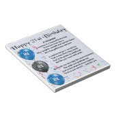 Bloc-note Poème Nephew - 21ème anniversaire (Incliné)