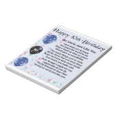 Bloc-note Poème Oncle - 40ème anniversaire (Tourné)