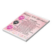 Bloc-note Poème pour fille 40e anniversaire (Tourné)