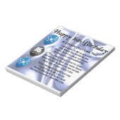 Bloc-note Poème pour un cousin 16ème anniversaire - Bleu (Tourné)