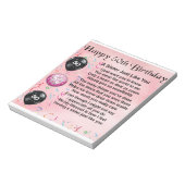 Bloc-note poème soeur - design de 50e anniversaire (Tourné)