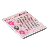 Bloc-note Poème Soeur du 30e anniversaire (Incliné)