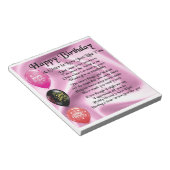 Bloc-note Poème Soeur en Droit - Bonne conception d'annivers (Incliné)