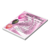 Bloc-note Poème Soeur en Droit - Bonne conception d'annivers (Tourné)