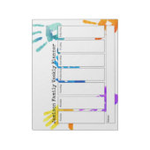 Bloc-note Poignées colorées en aquarelle Planificateur hebdo (Tourné)