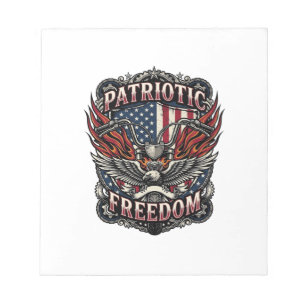 Bloc-note Poignées de liberté patriotique Vélo Route Liberté