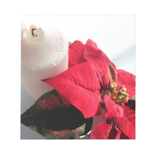 Bloc-note Poinsettia avec bougie (Devant)