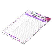 Bloc-note Pointe Polka Florale Violet _ Évaluation de l'inte (Incliné)