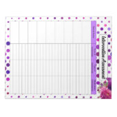 Bloc-note Pointe Polka Florale Violet _ Évaluation de l'inte (Devant)