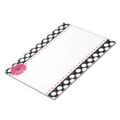 Bloc-note Pointe rose en gerbre noir & blanc (Incliné)