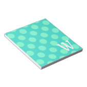 Bloc-note Points Aquamarine Monogrammés (Incliné)