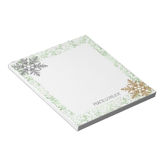 Bloc-note Points Confetti Mint Snowflakes (Incliné)